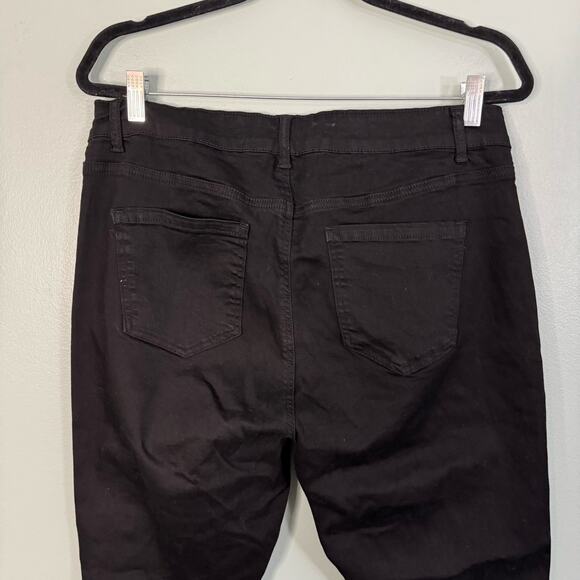 WAX JEAN Denim Womens 18 Jeans Slash Distressed Skinny High Rise Ankle Black - Picture 3 of 7